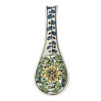 Blue green Ceramic Spoon Rest-Big